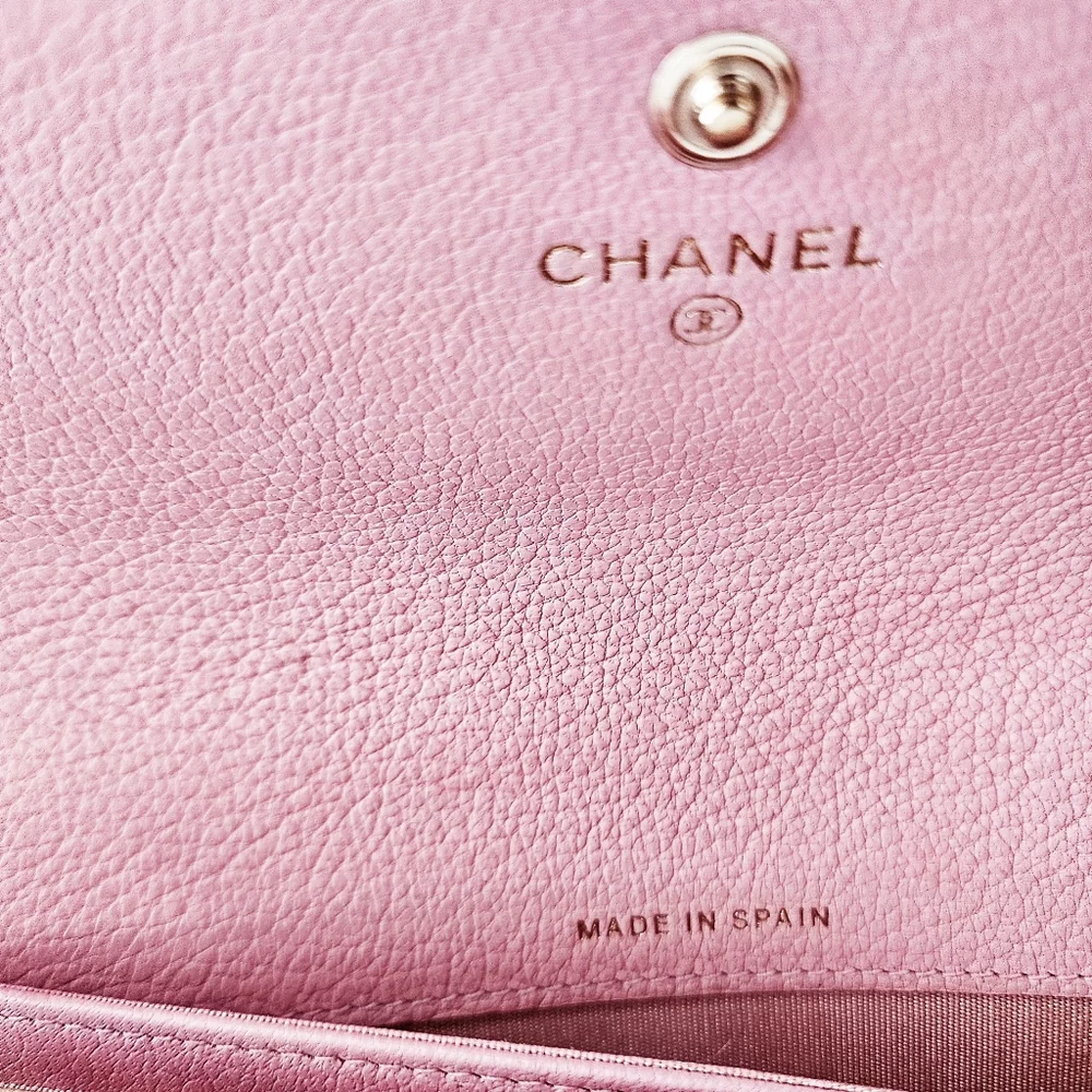 Chanel Pink Calfskin Long Wallet